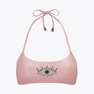 Accessoires Kurt Geiger Evil Eye Bikini Bandeau Femme Rose | ZGSJ-47108