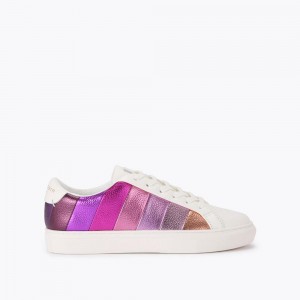 Basket Kurt Geiger Lane Stripe Femme Rose | YOKP-85120