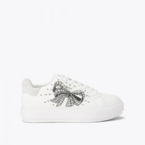 Basket Kurt Geiger Laney Bow Femme Blanche | YOUB-39872