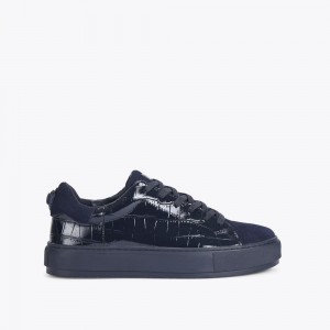 Basket Kurt Geiger Laney Croc Homme Bleu Marine | NEXV-43216