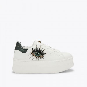 Basket Kurt Geiger Laney Pumped Eye Femme Blanche | HNKI-04536