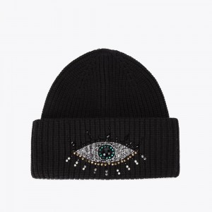 Bonnet Kurt Geiger Evil Eye Femme Noir | RVYX-53671