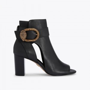 Bottines Kurt Geiger Mayfair Peep Embout Femme Noir | XQIL-63879