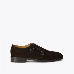 Chaussure Habillée Kurt Geiger Hunter Monk Homme Marron Foncé | NWBT-64392