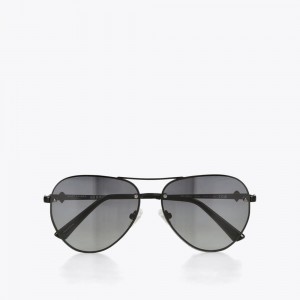 Lunette de Soleil Kurt Geiger Shoreditch Aviator Femme Noir | NUSO-87953