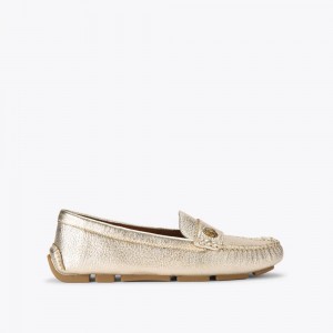 Mocassin Kurt Geiger Eagle Driver Femme Doré | QHGY-02715