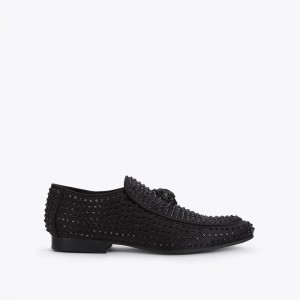 Mocassin Kurt Geiger Hugh Eagle Herringbone Homme Noir | UKRP-08967