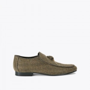 Mocassin Kurt Geiger Hugh Eagle Herringbone Homme Marron Foncé | CUES-13025