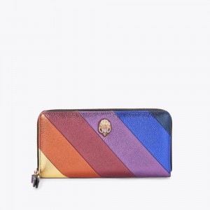 Portefeuilles Kurt Geiger Leather Zip Femme Multicolore | OLQE-31795