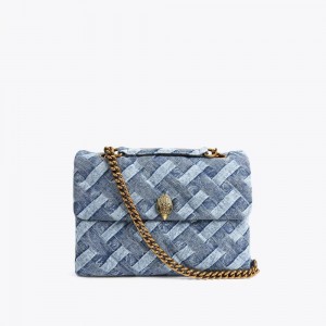 Sac Mini Kurt Geiger Large Denim Kensington Femme Bleu | MLIU-26750