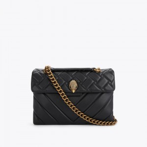 Sac Mini Kurt Geiger Leather Kensington Femme Noir | FITG-51264