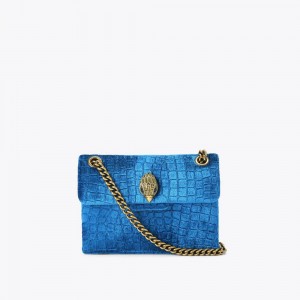 Sac Mini Kurt Geiger Velvet Kensington Femme Turquoise | VNTW-08276