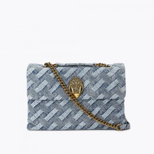 Sac Mini Kurt Geiger Xxl Denim Kensington Femme Bleu | IEPG-62807