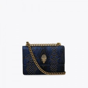 Sacs À Bandoulière Kurt Geiger Small Velvet Shoreditch Femme Bleu Marine | XOJV-21546