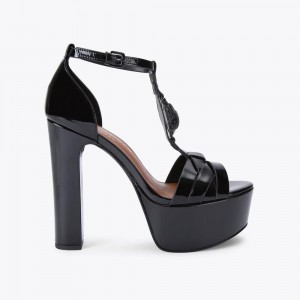 Sandale Kurt Geiger Hampton Plateforme Femme Noir | FHKD-53087