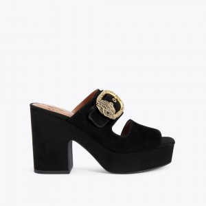 Sandales à Talons Kurt Geiger Mayfair Plateforme Femme Noir | XRDP-81264