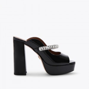 Talons Kurt Geiger Duke Plateforme Peep Embout Femme Noir | RZLQ-79318