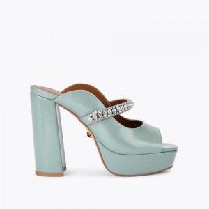 Talons Kurt Geiger Duke Plateforme Peep Embout Femme Bleu | CAHQ-60397