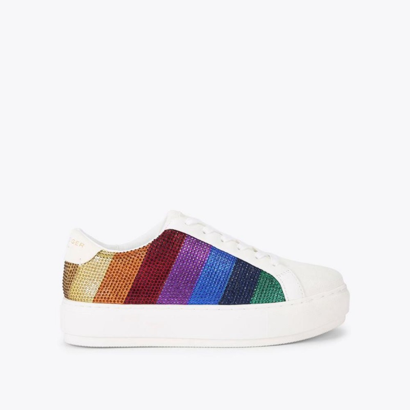 Basket Kurt Geiger Laney Stripe Crystal Femme Multicolore | NQRJ-91268