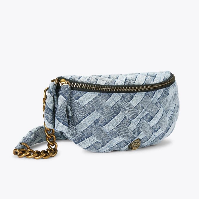 Belts Bags Kurt Geiger Denim Kensington Femme Bleu | IXOP-71058