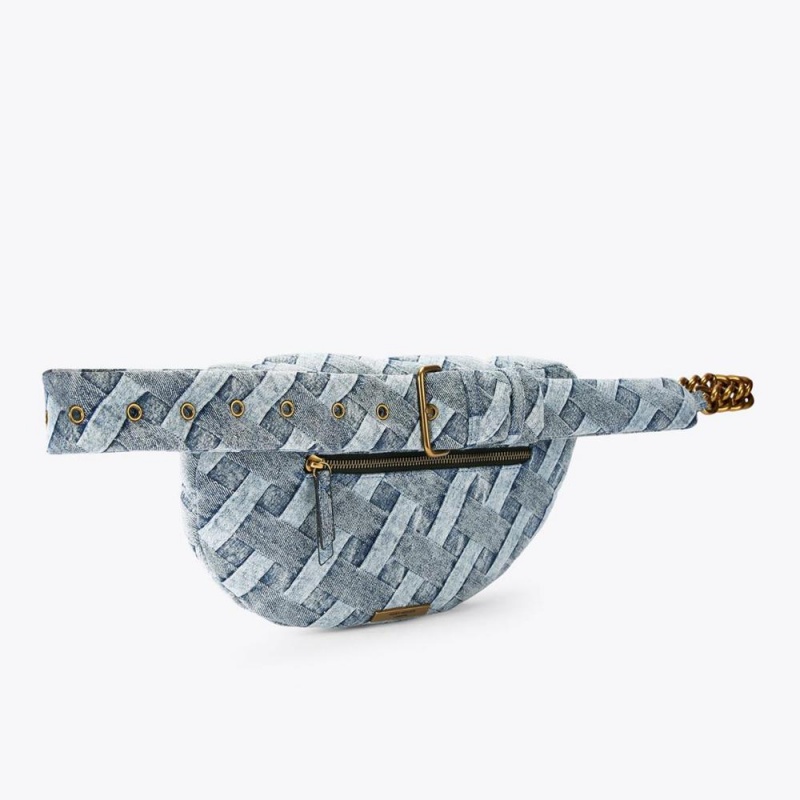 Belts Bags Kurt Geiger Denim Kensington Femme Bleu | IXOP-71058