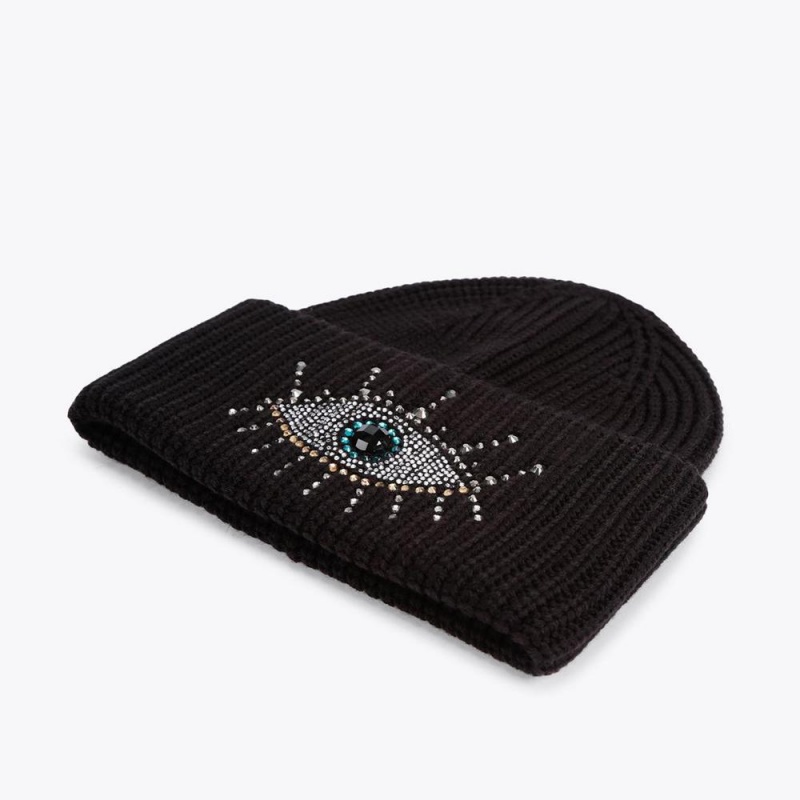 Bonnet Kurt Geiger Evil Eye Femme Noir | RVYX-53671