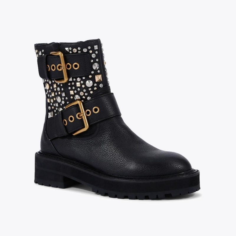 Bottes Moto Kurt Geiger Hackney Femme Noir | NBUT-58419