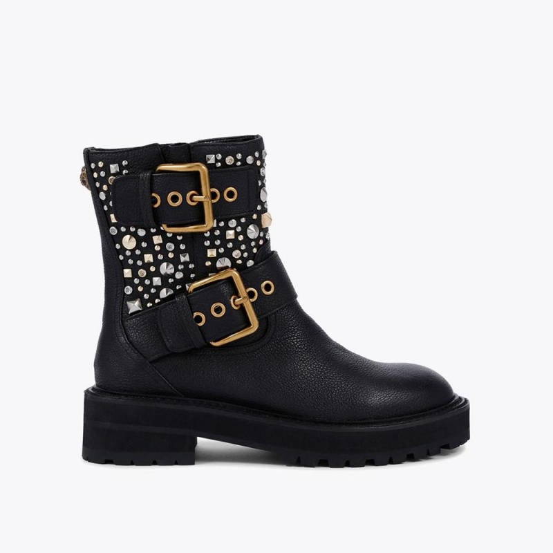 Bottes Moto Kurt Geiger Hackney Femme Noir | NBUT-58419