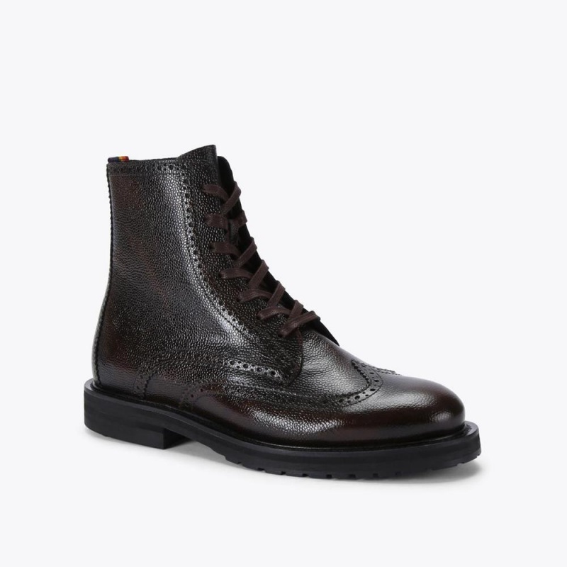 Bottines Kurt Geiger Bates Brogue Dentelle Homme Marron | IVJK-30264