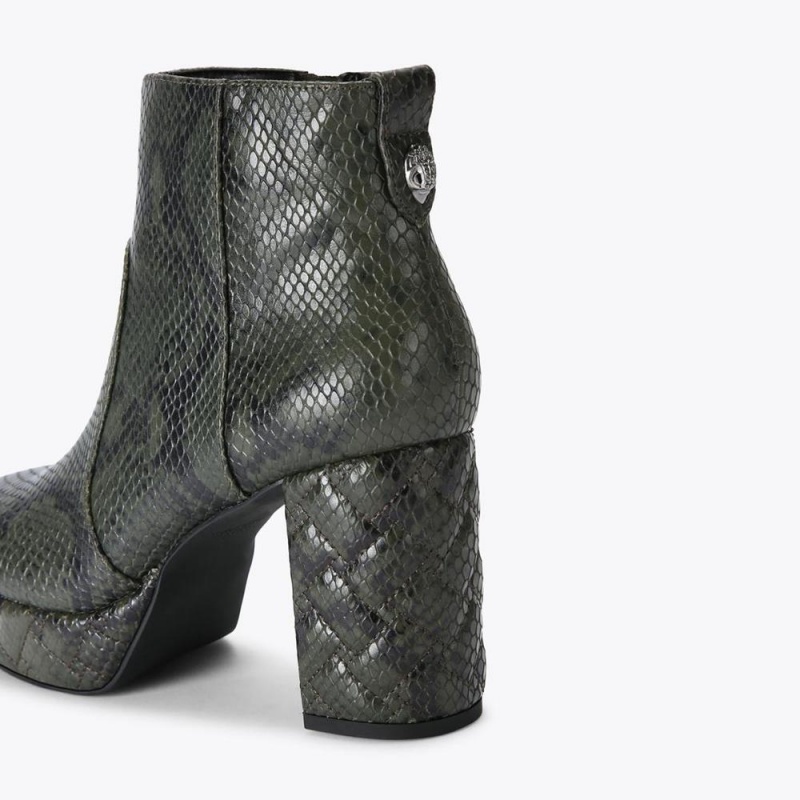 Bottines Kurt Geiger Kensington Plateforme Femme Vert | OGSI-16493