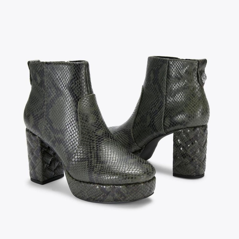 Bottines Kurt Geiger Kensington Plateforme Femme Vert | OGSI-16493