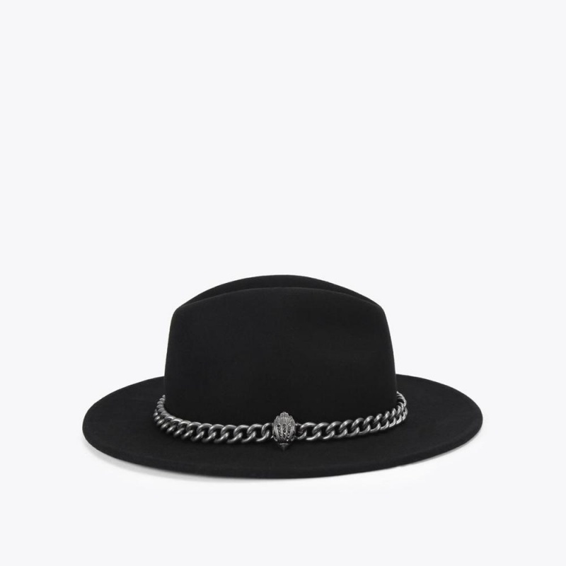 Chapeaux Kurt Geiger Eagle Chain Fedora Femme Noir | MDIE-31847