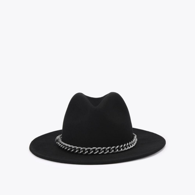 Chapeaux Kurt Geiger Eagle Chain Fedora Femme Noir | MDIE-31847