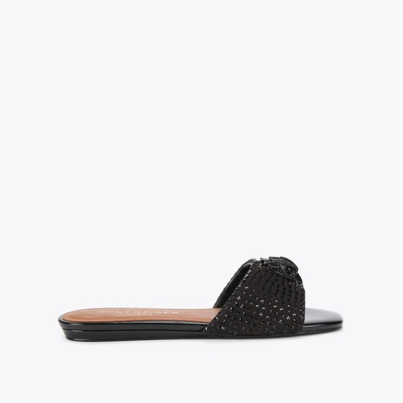 Chaussure Plate Kurt Geiger Kensington Sandal Femme Noir | PWGS-09162