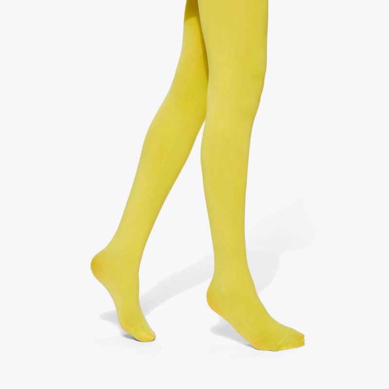 Collant Kurt Geiger Opaque Femme Jaune | DQAM-50623