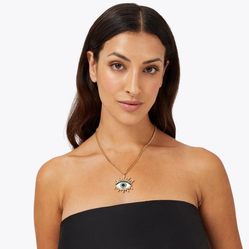 Collier Kurt Geiger Evil Eye Femme Doré | WRKH-96854