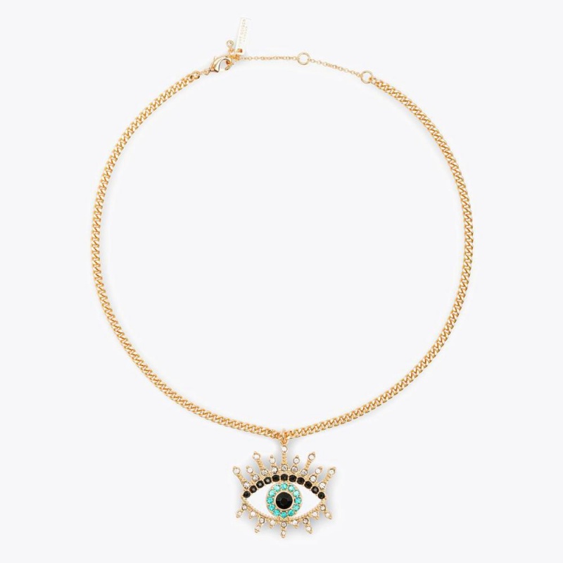 Collier Kurt Geiger Evil Eye Femme Doré | WRKH-96854