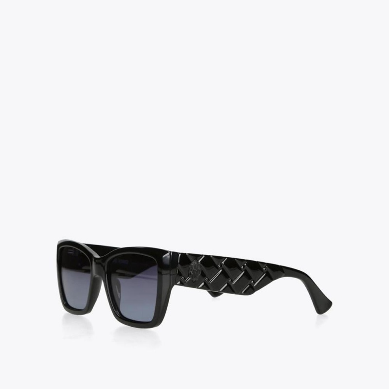 Lunette de Soleil Kurt Geiger Rectangle Kensington Femme Noir | TGFP-75413