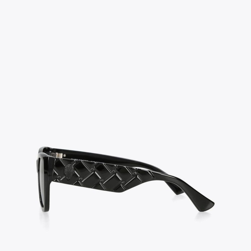 Lunette de Soleil Kurt Geiger Rectangle Kensington Femme Noir | TGFP-75413