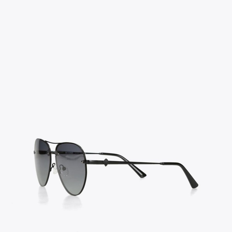 Lunette de Soleil Kurt Geiger Shoreditch Aviator Femme Noir | NUSO-87953