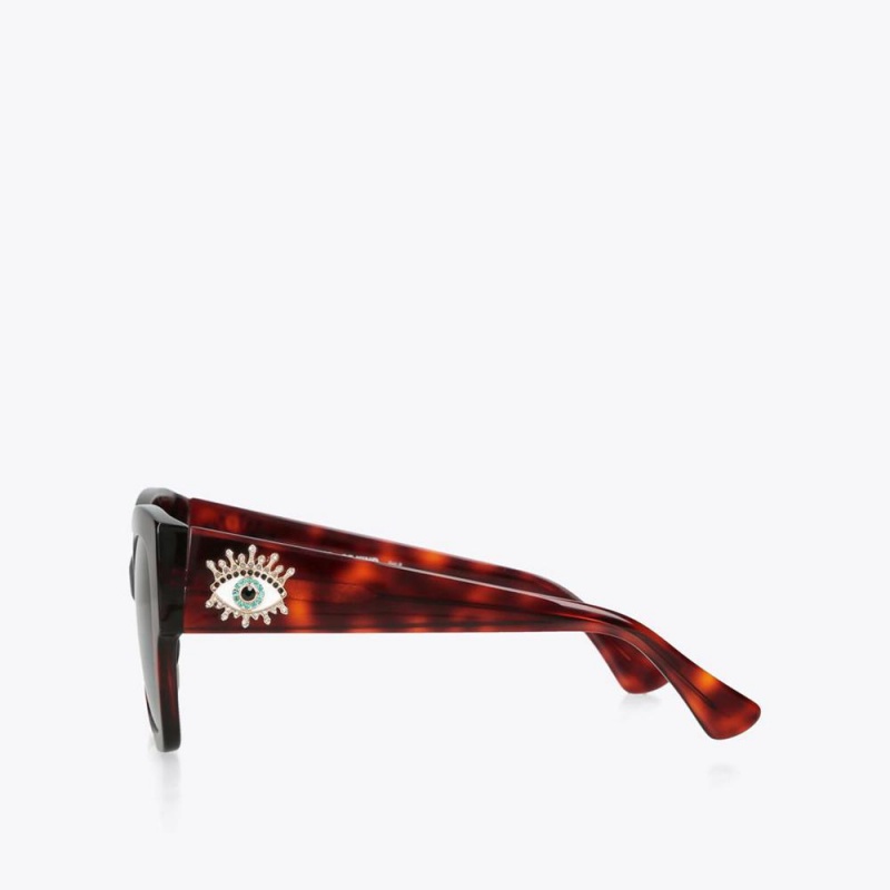 Lunette de Soleil Kurt Geiger Square Butterfly Femme Marron | FJZB-94187