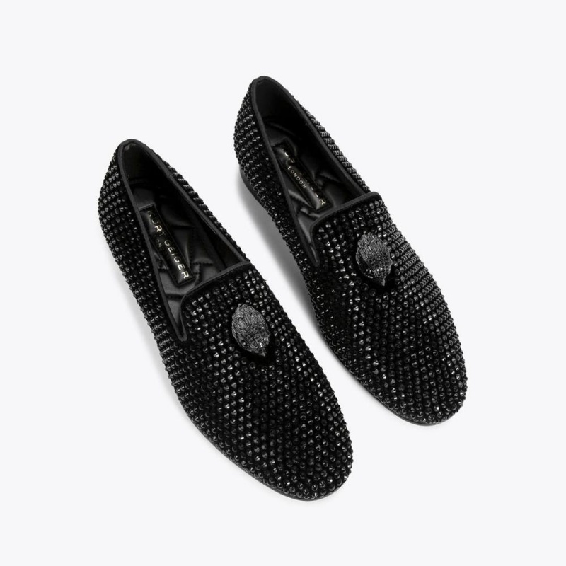 Mocassin Kurt Geiger Ace Stud Homme Noir | LADG-28576