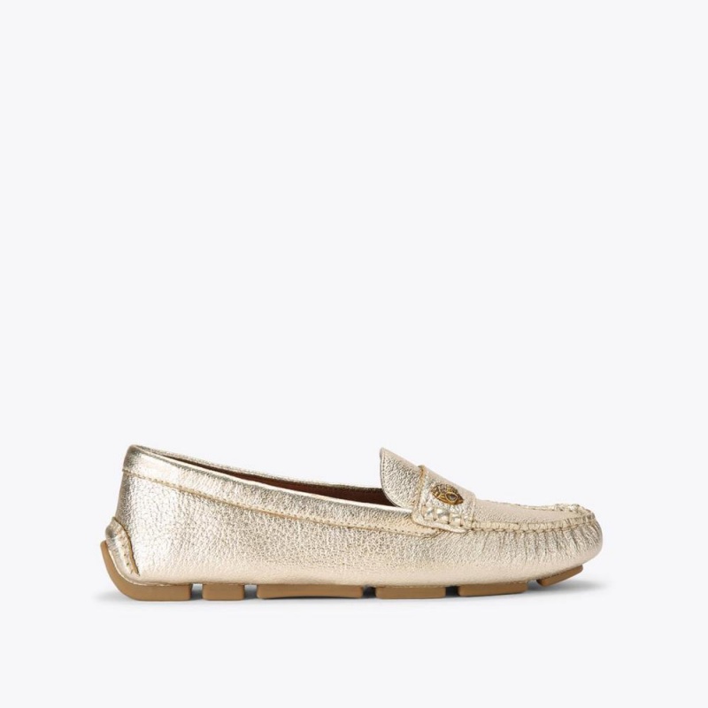 Mocassin Kurt Geiger Eagle Driver Femme Doré | QHGY-02715