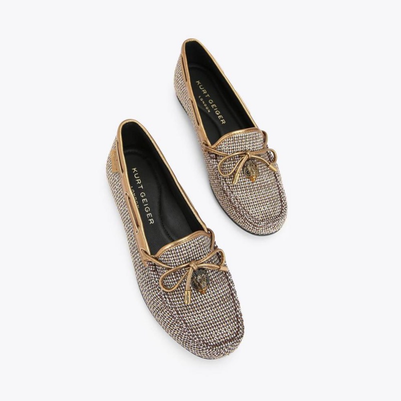 Mocassin Kurt Geiger Eagle Moccasin Femme Beige | WGVX-82315