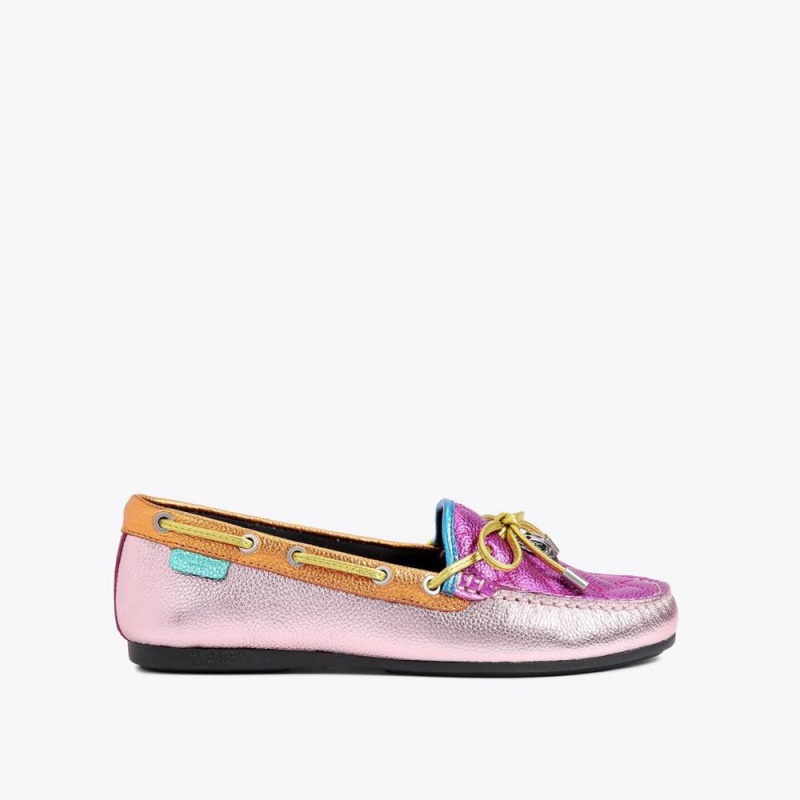 Mocassin Kurt Geiger Eagle Moccasin Femme Rose | YZTN-45203