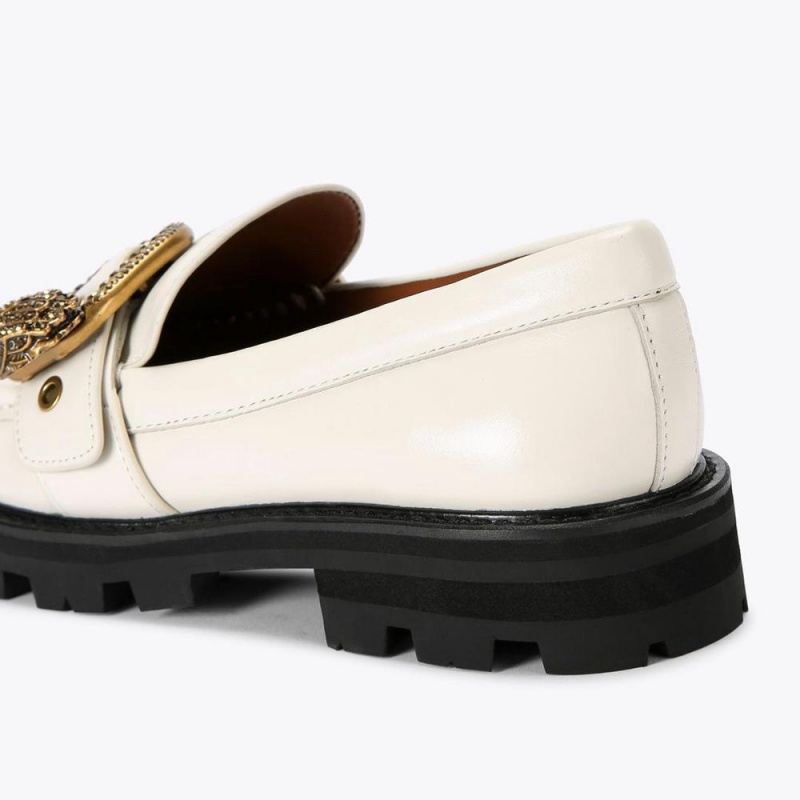 Mocassin Kurt Geiger Mayfair Chunky Femme Blanche | SEBZ-21897