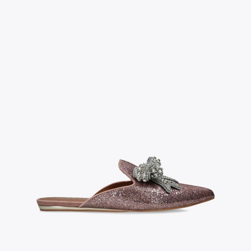 Mules Kurt Geiger Olive Bow Femme Rose | ZYGN-67829