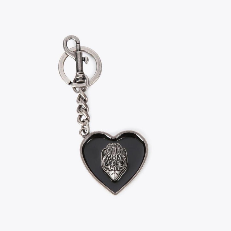 Porte-clés Kurt Geiger Enamel Heart Femme Noir | ZCSW-15986