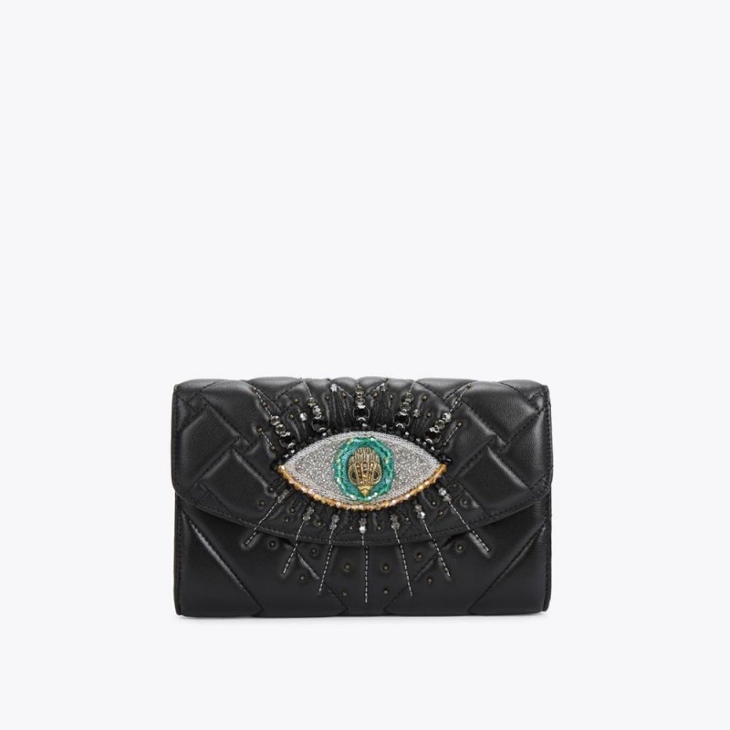 Portefeuilles Kurt Geiger Kensington Evil Eye On Chain Femme Noir | WMHG-65810