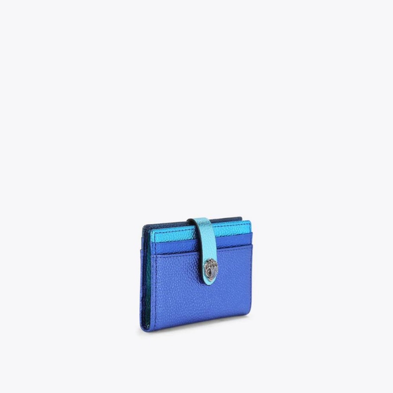 Portefeuilles Kurt Geiger Multi Card Leather Femme Bleu | EIWB-93478